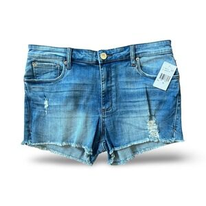 STS Blue Aubrey High Rise Cut Off Distressed Denim Blue Jean Shorts Size 31 NWT‎